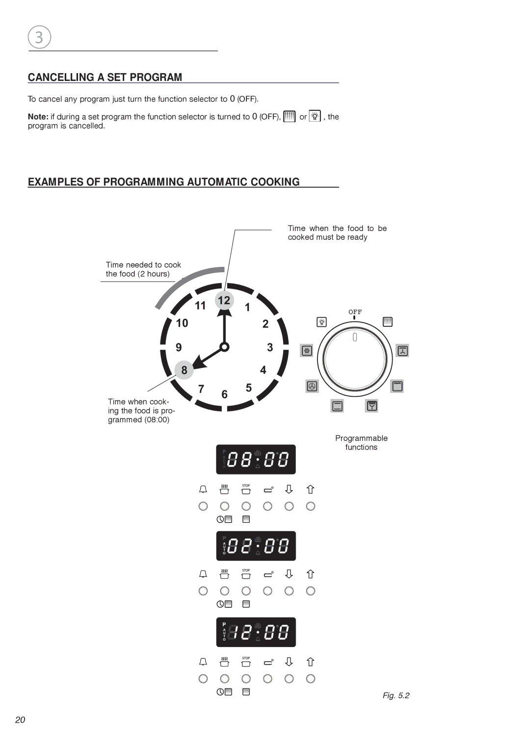 Fisher & Paykel OB24SDPX installation instructions Cancelling a SET Program, Examples of Programming Automatic Cooking 