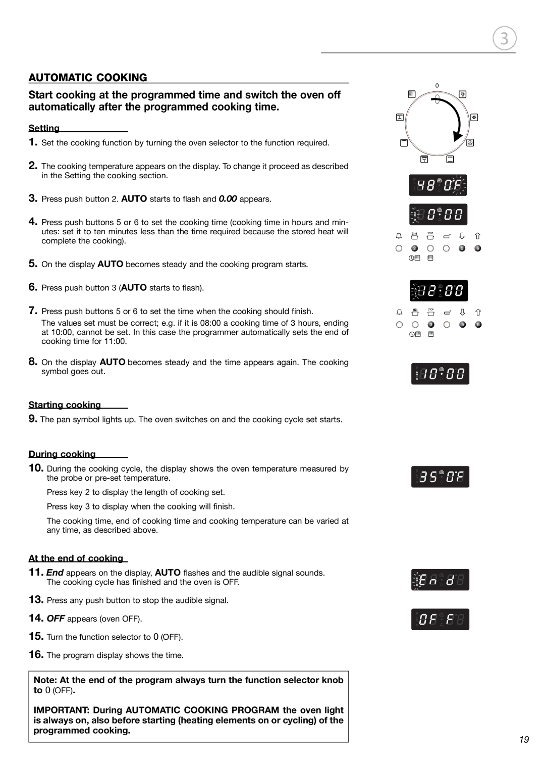 Fisher & Paykel OB24SDPX installation instructions Automatic Cooking, Starting cooking 