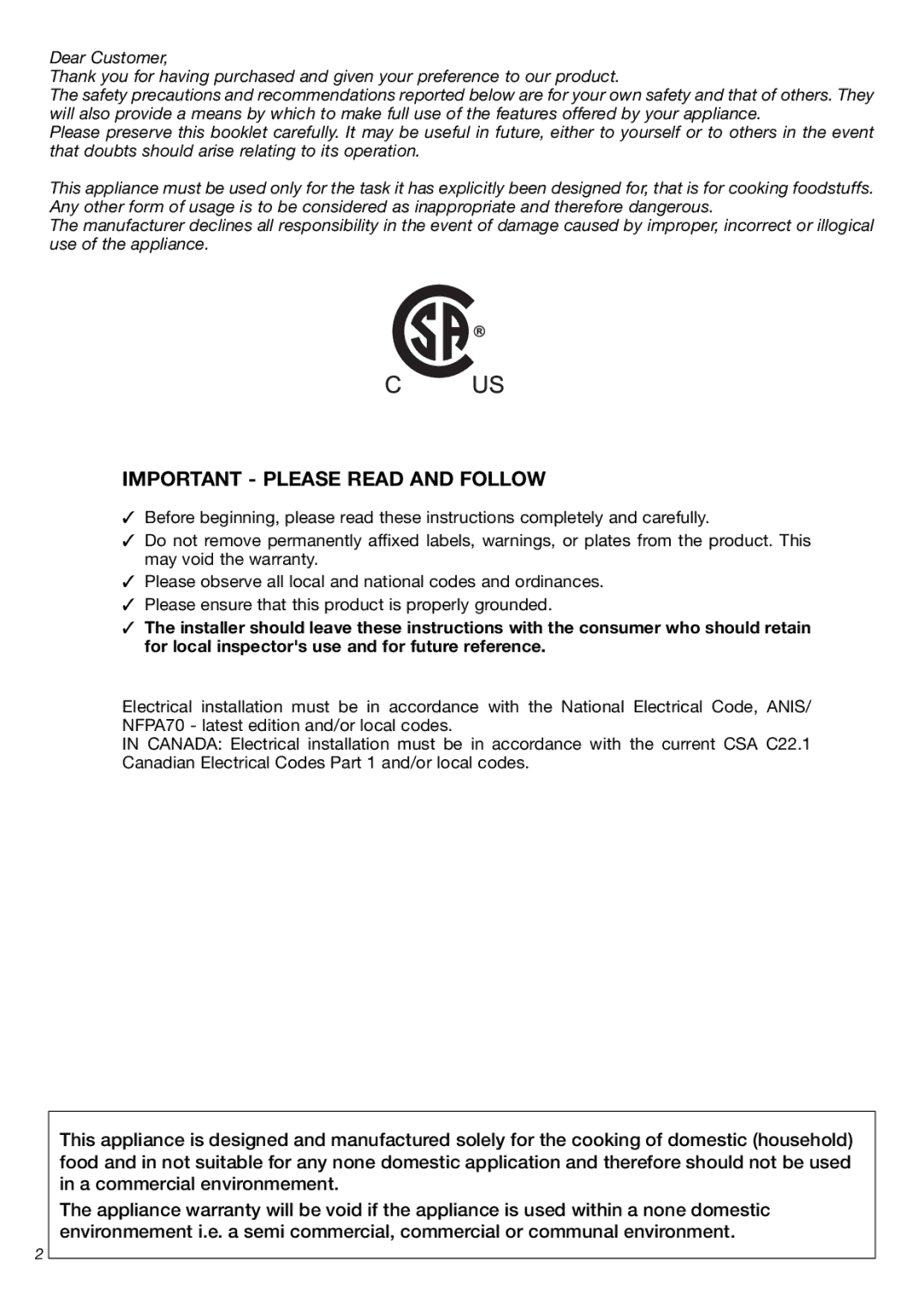 Fisher & Paykel OB24SDPX installation instructions Important Please Read and Follow 