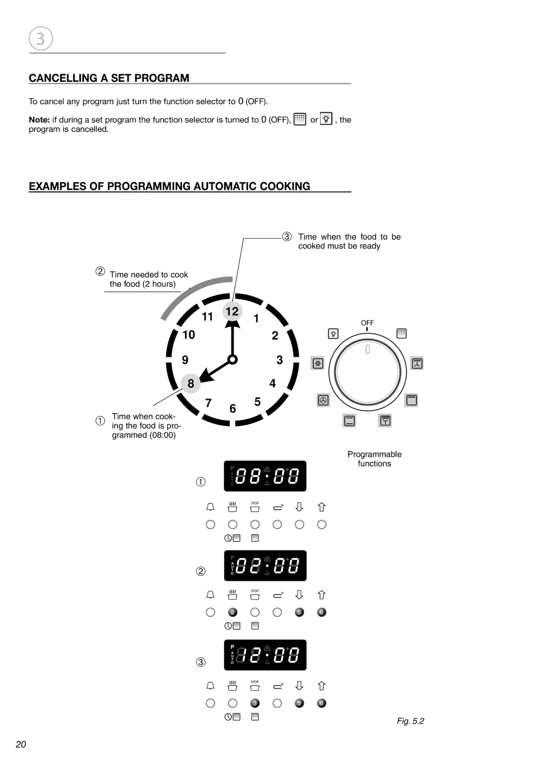 Fisher & Paykel OB24SDPX installation instructions Cancelling a SET Program, Examplesof Programming Automatic Cooking 