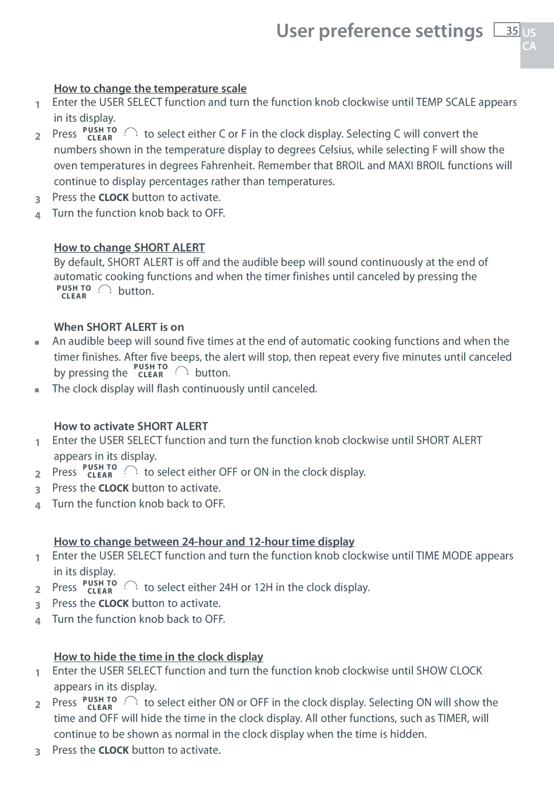 Fisher & Paykel OB30 manual How to change the temperature scale, Press, How to change Short Alert, When Short Alert is on 