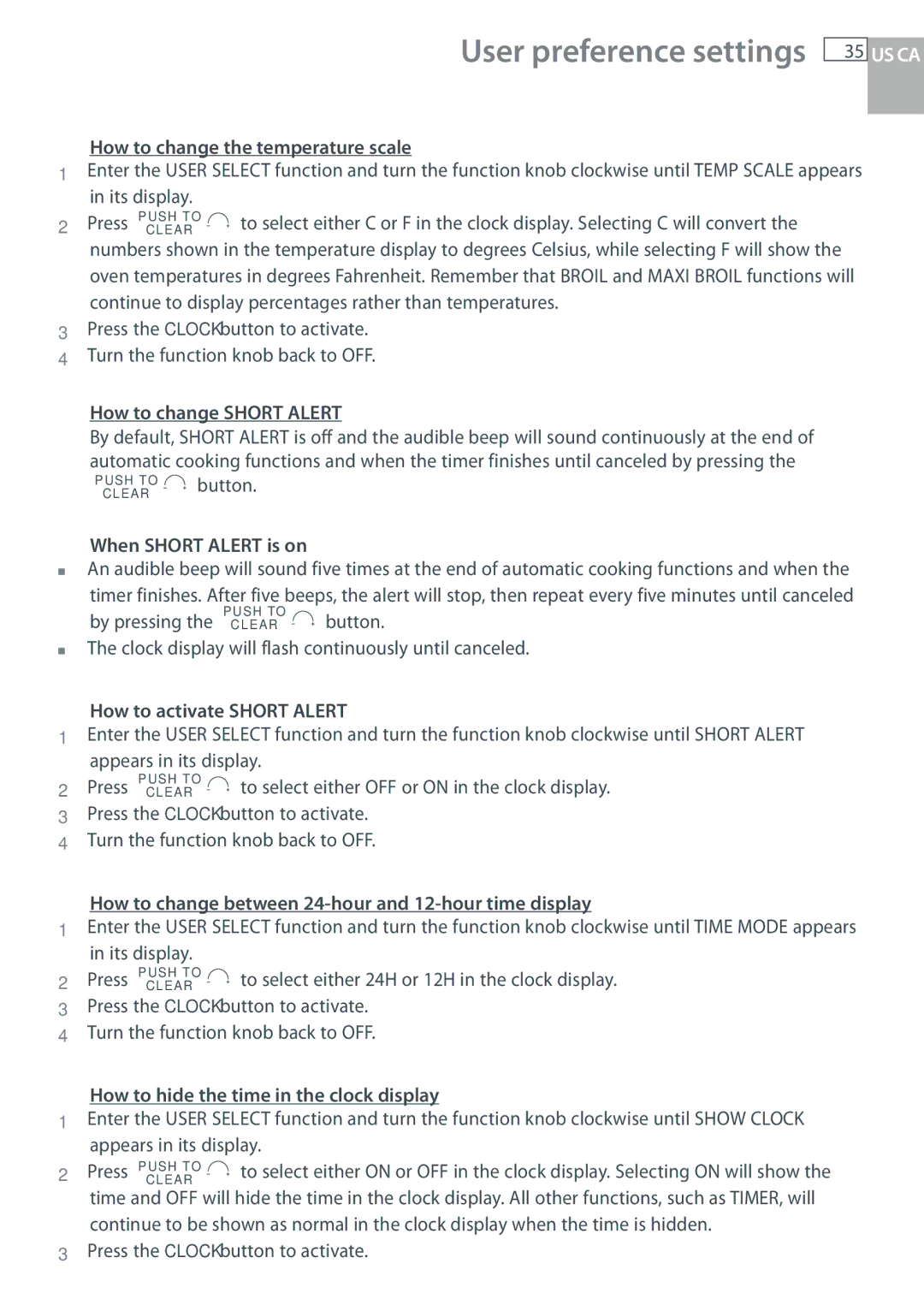 Fisher & Paykel OB30 manual How to change the temperature scale, Press, How to change Short Alert, When Short Alert is on 