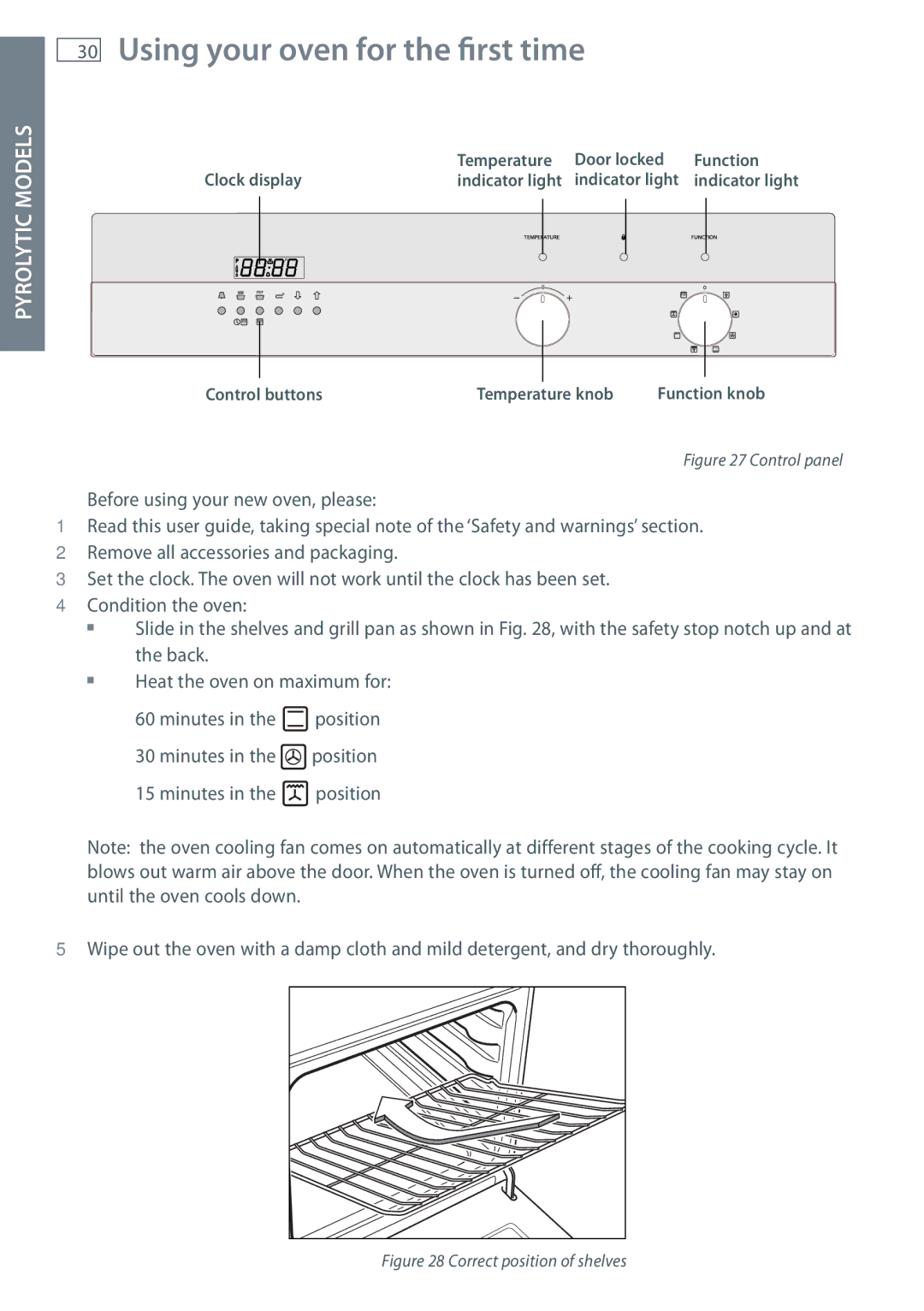 Fisher & Paykel OB60 installation instructions Pyrolytic Models 