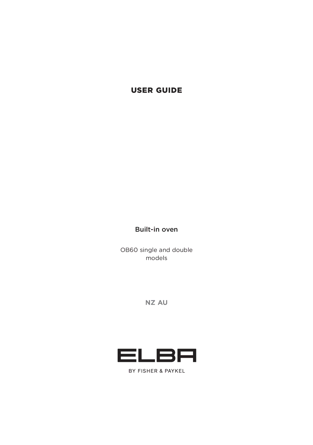 Fisher & Paykel OB60 manual User Guide 