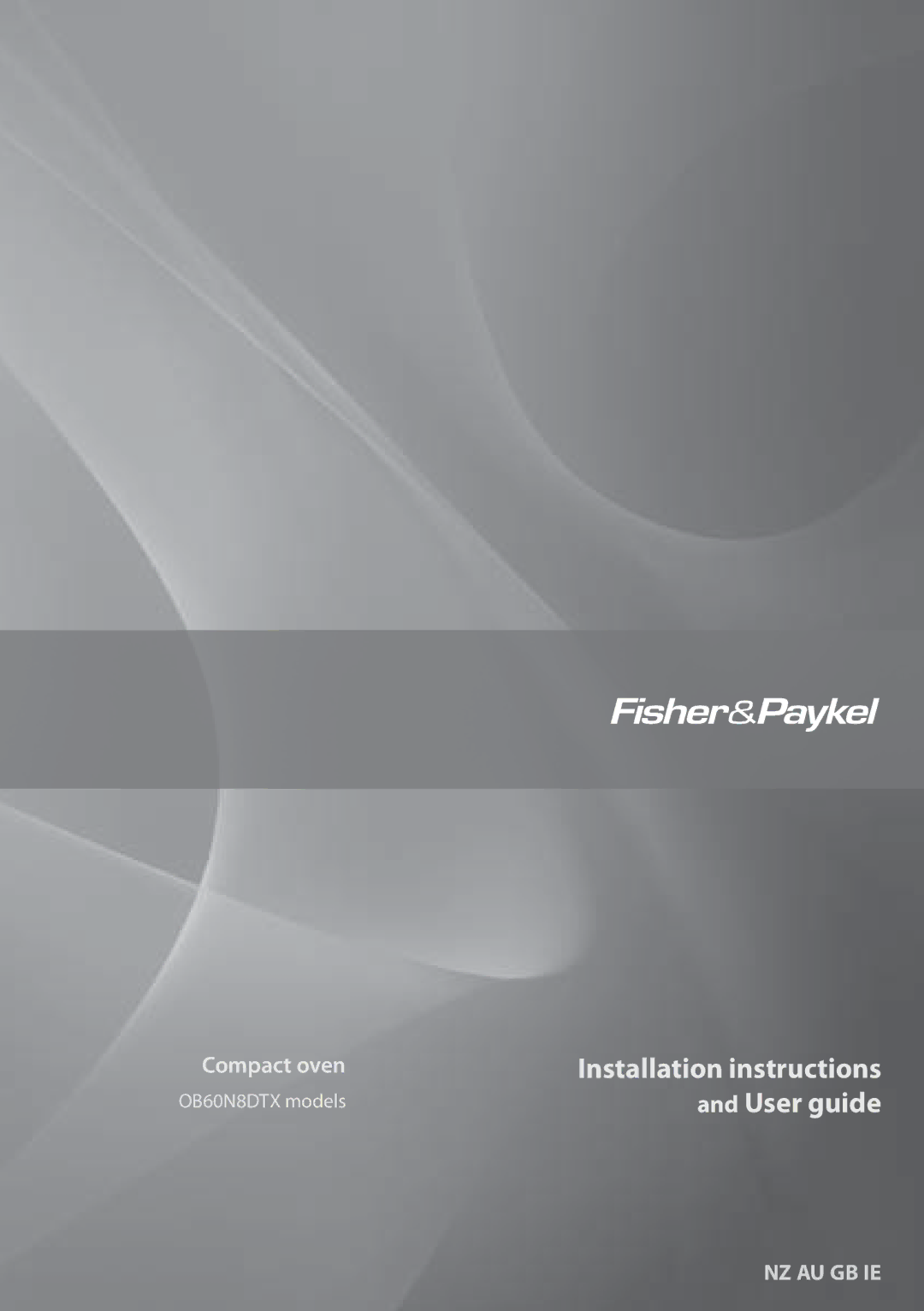 Fisher & Paykel OB60N8DTX installation instructions User guide 