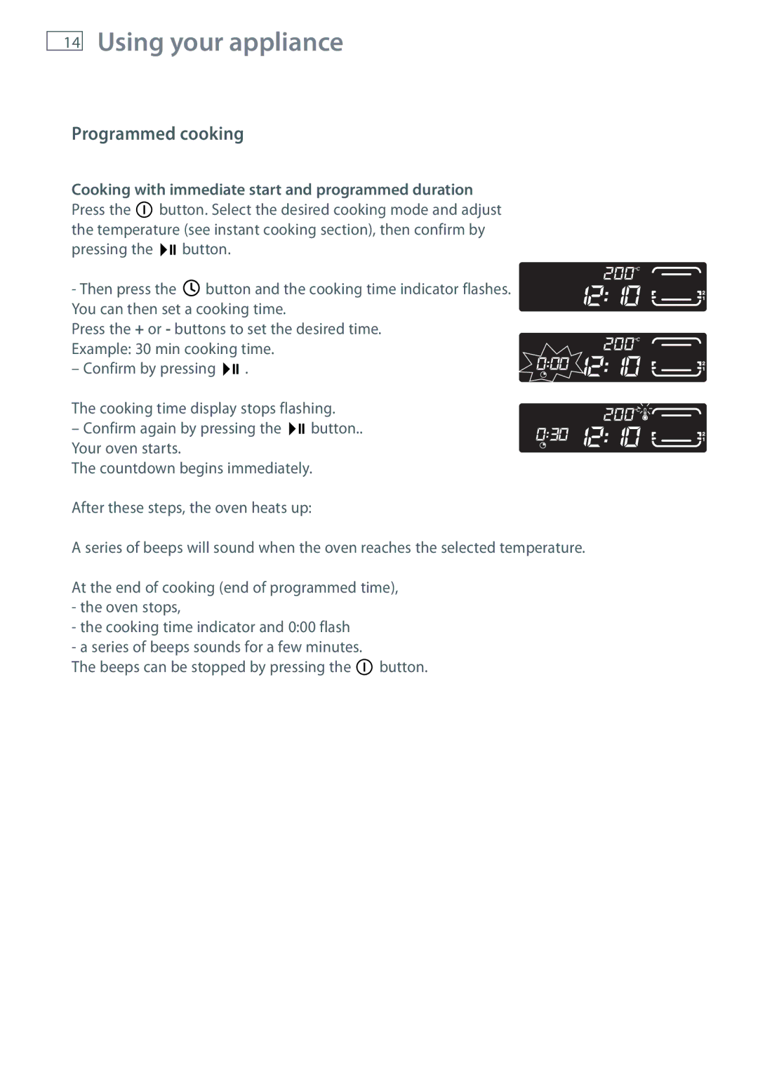 Fisher & Paykel OB60N8DTX installation instructions Programmed cooking 