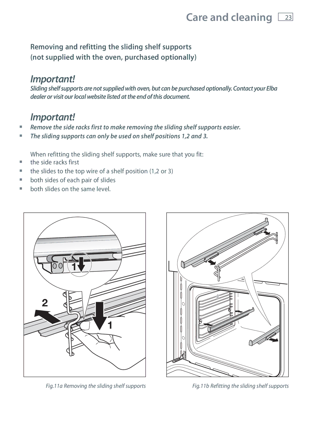 Fisher & Paykel OB60S manual Removing the sliding shelf supports 