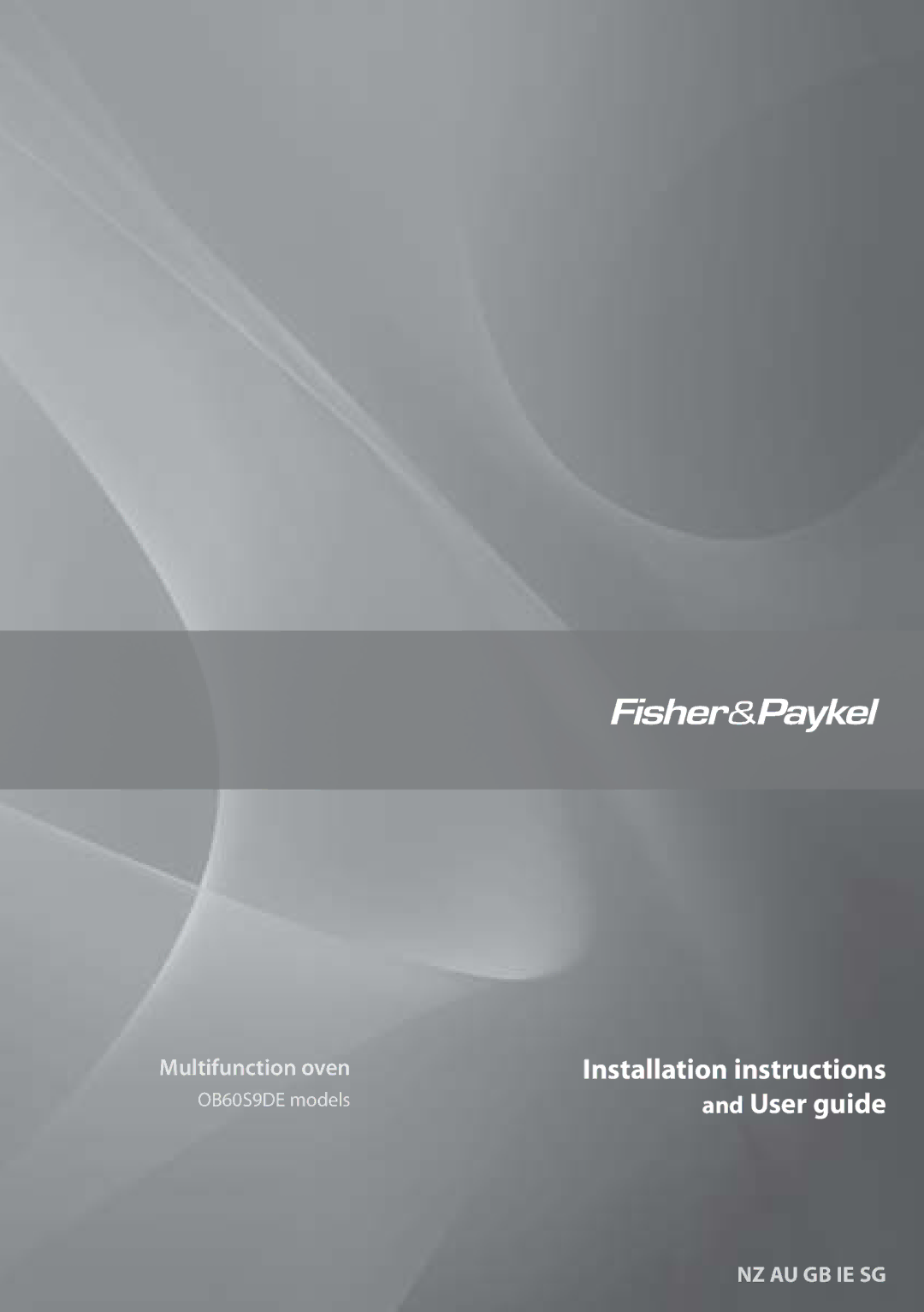 Fisher & Paykel OB60S9DE installation instructions Installation instructions 