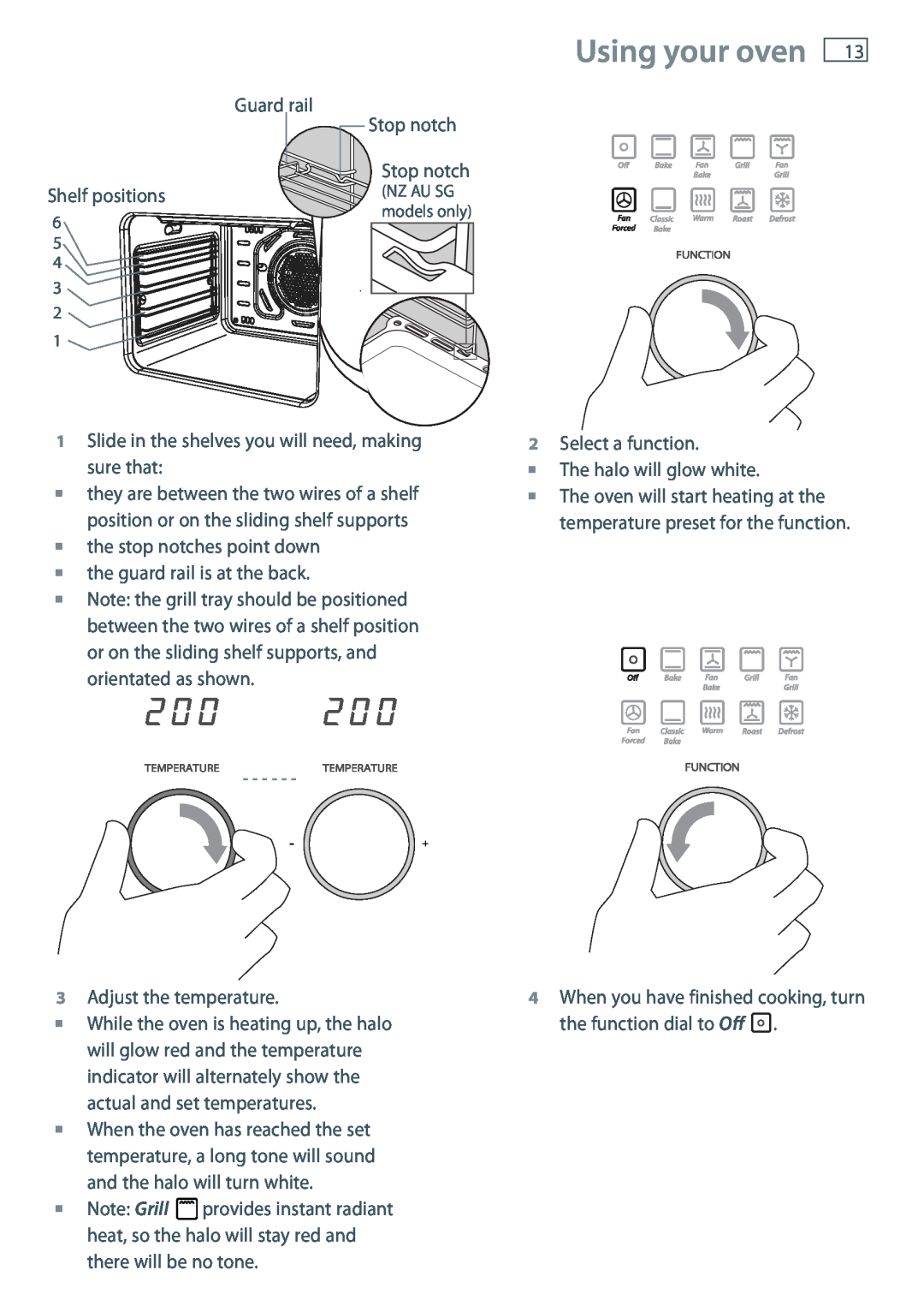 Fisher & Paykel OB60S9DE installation instructions Using your oven 