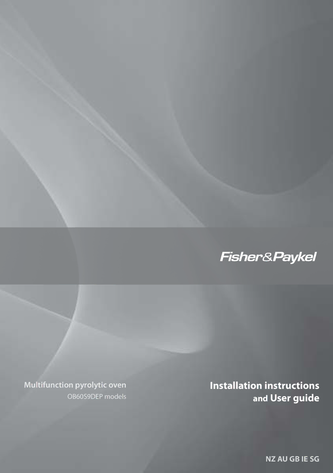 Fisher & Paykel OB60S9DEP installation instructions Installation instructions 