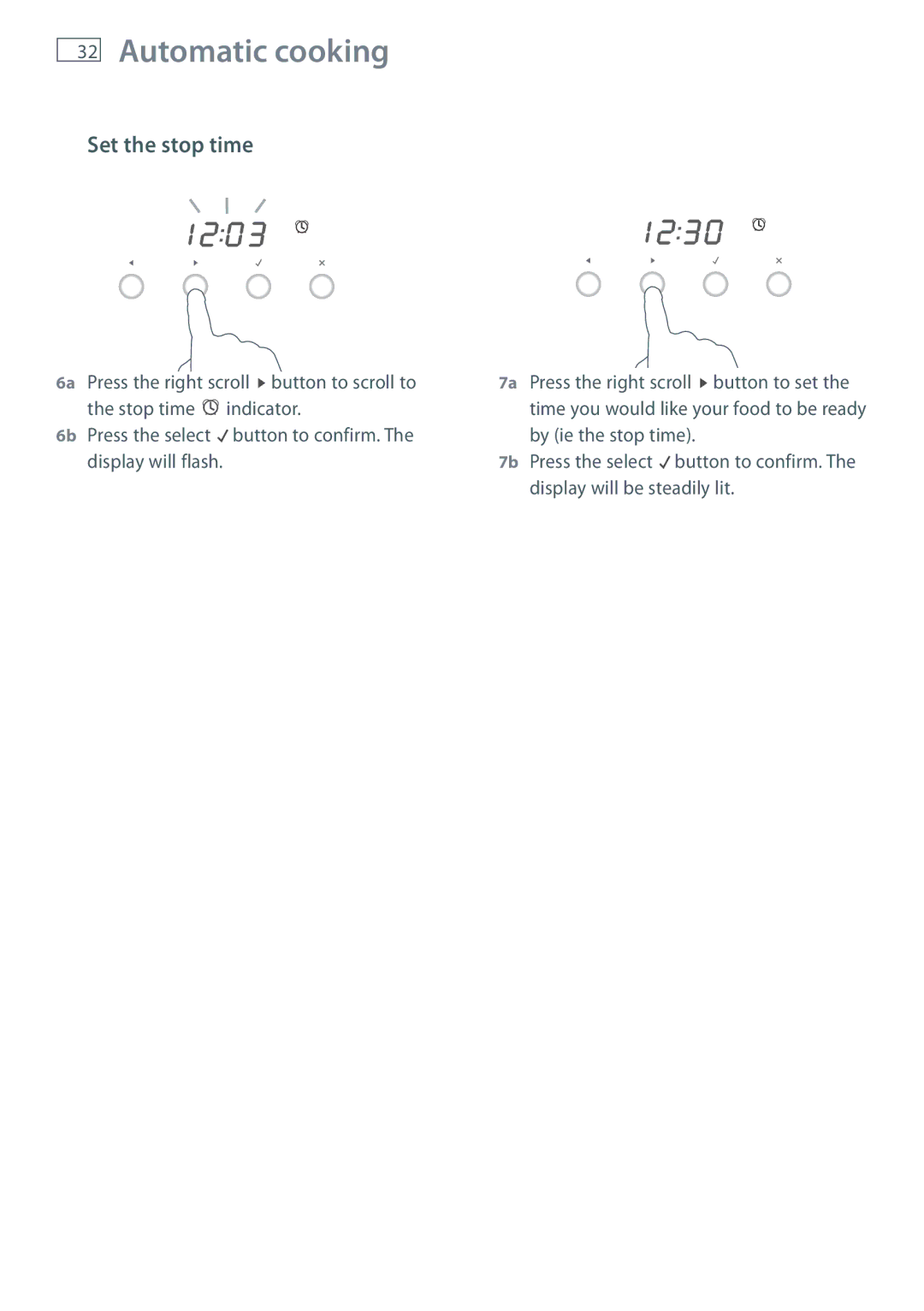 Fisher & Paykel OB76 manual Set the stop time 