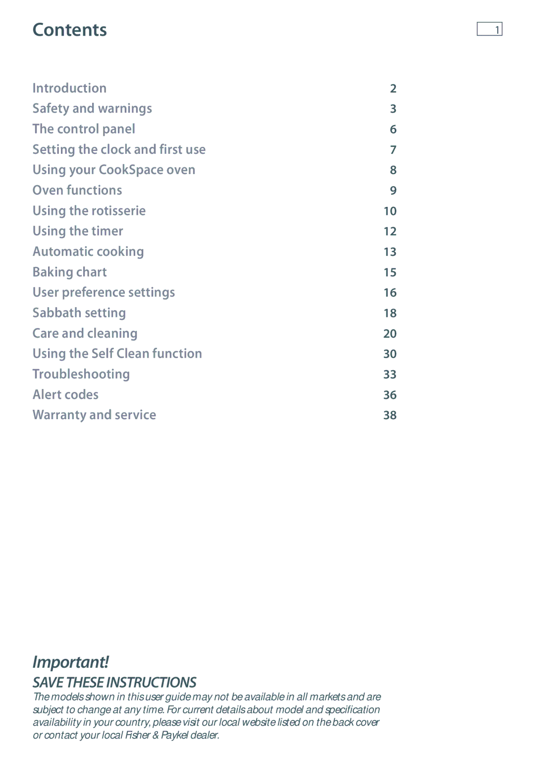 Fisher & Paykel OB90 manual Contents 