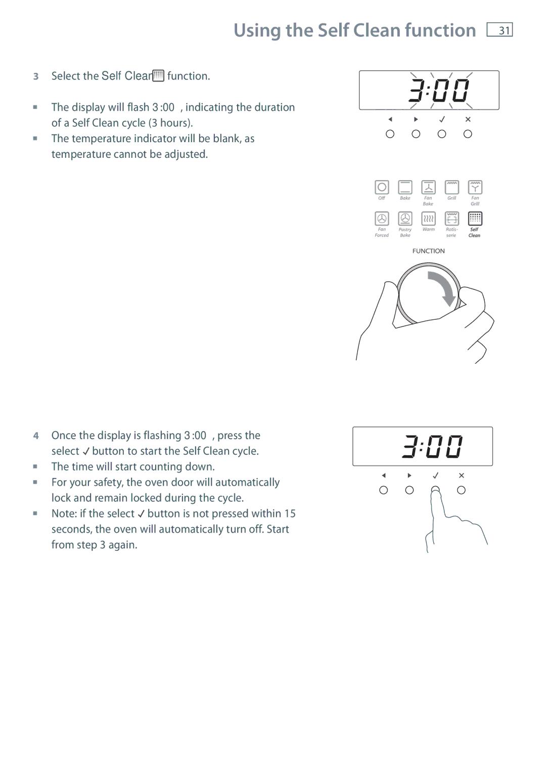 Fisher & Paykel OB90 manual Time will start counting down 