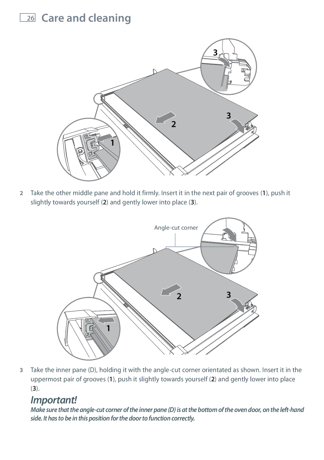 Fisher & Paykel OB90 manual Angle-cut corner 