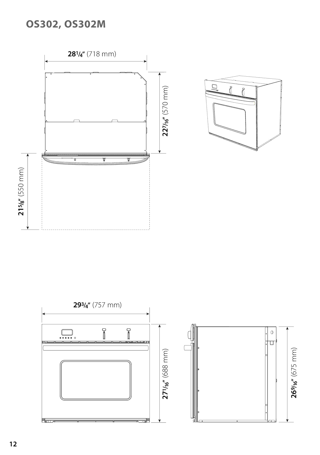 Fisher & Paykel OD302M installation instructions OS302, OS302M 