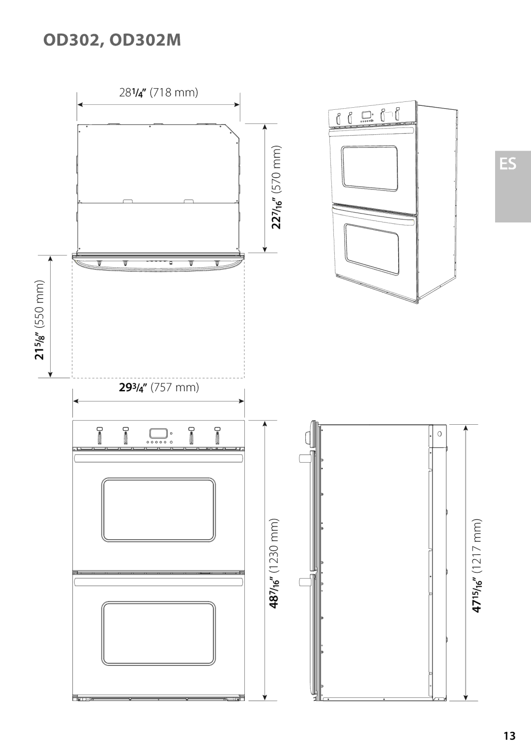 Fisher & Paykel OS302M installation instructions OD302, OD302M 