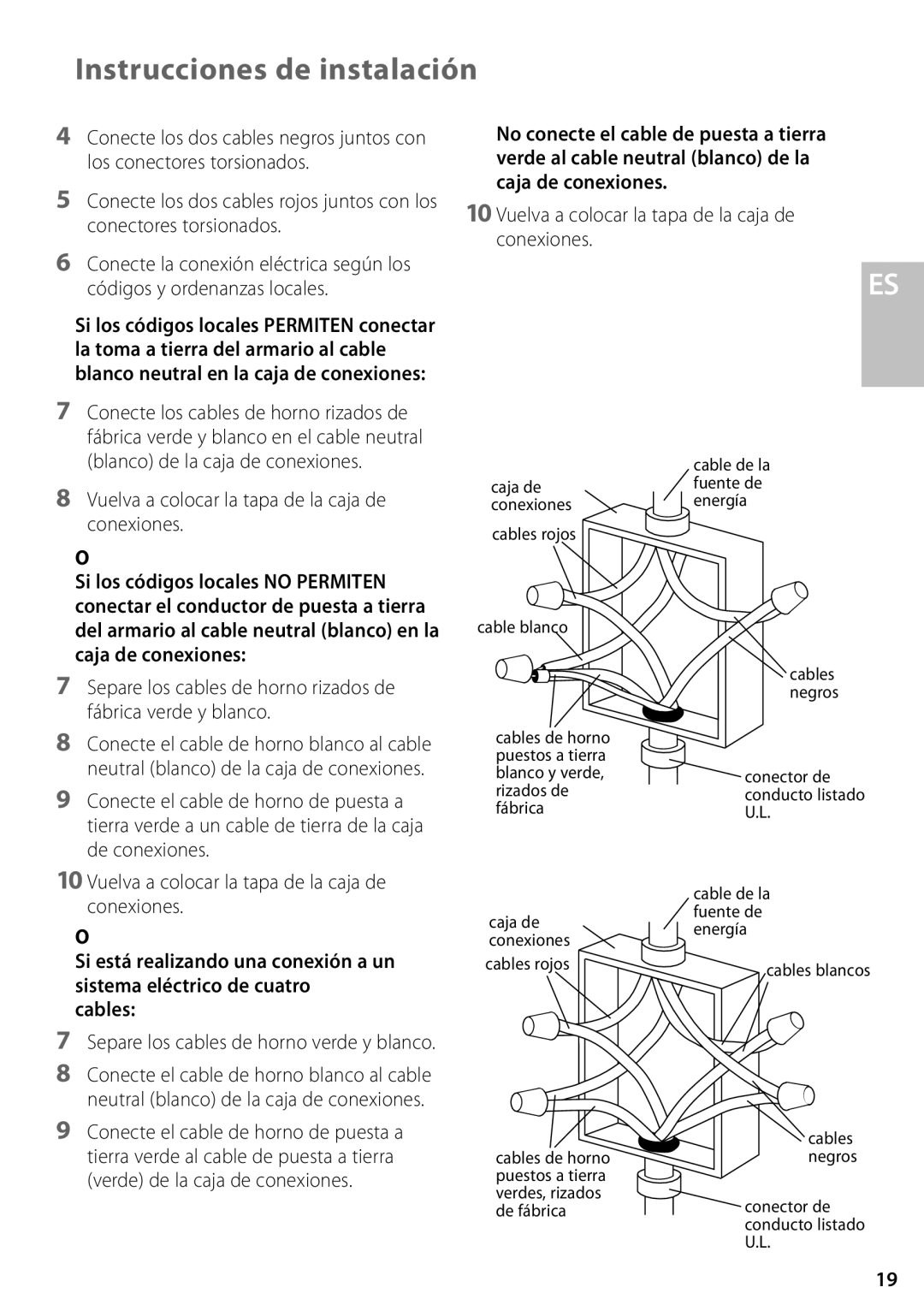 Fisher & Paykel OD302M, OS302M installation instructions Vuelva a colocar la tapa de la caja de conexiones 