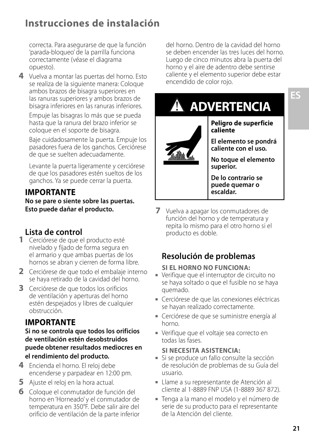 Fisher & Paykel OS302M, OD302M Lista de control, Resolución de problemas, Ajuste el reloj en la hora actual 