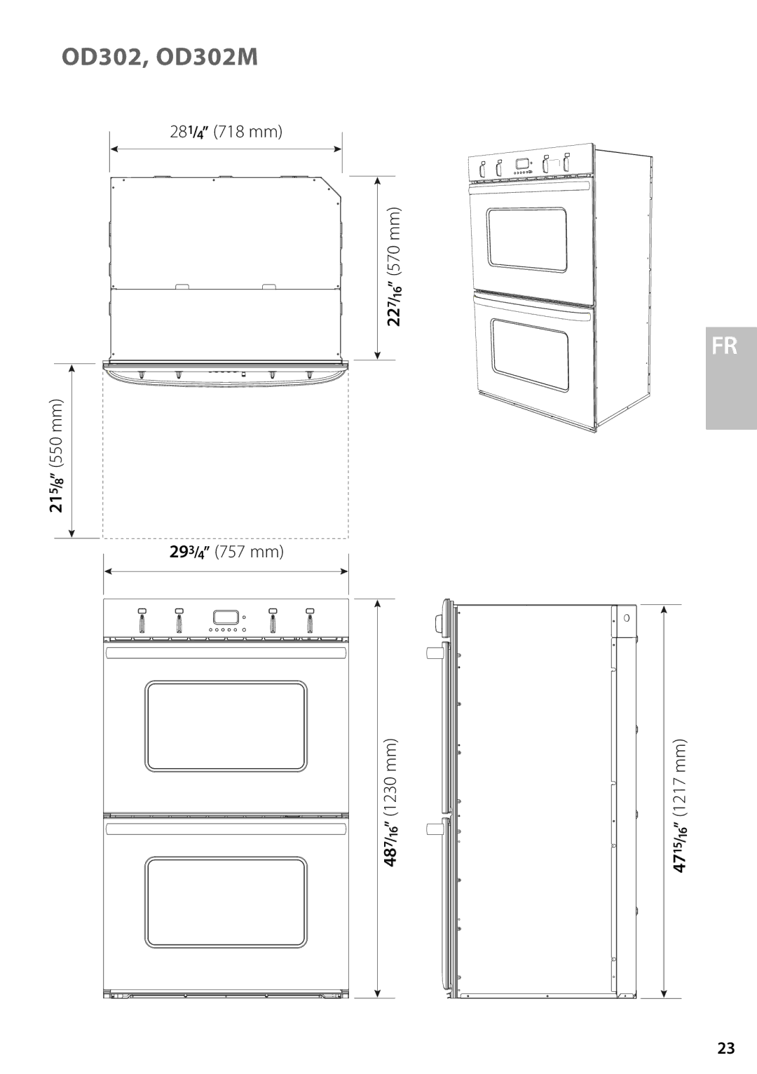 Fisher & Paykel OS302M installation instructions OD302, OD302M 