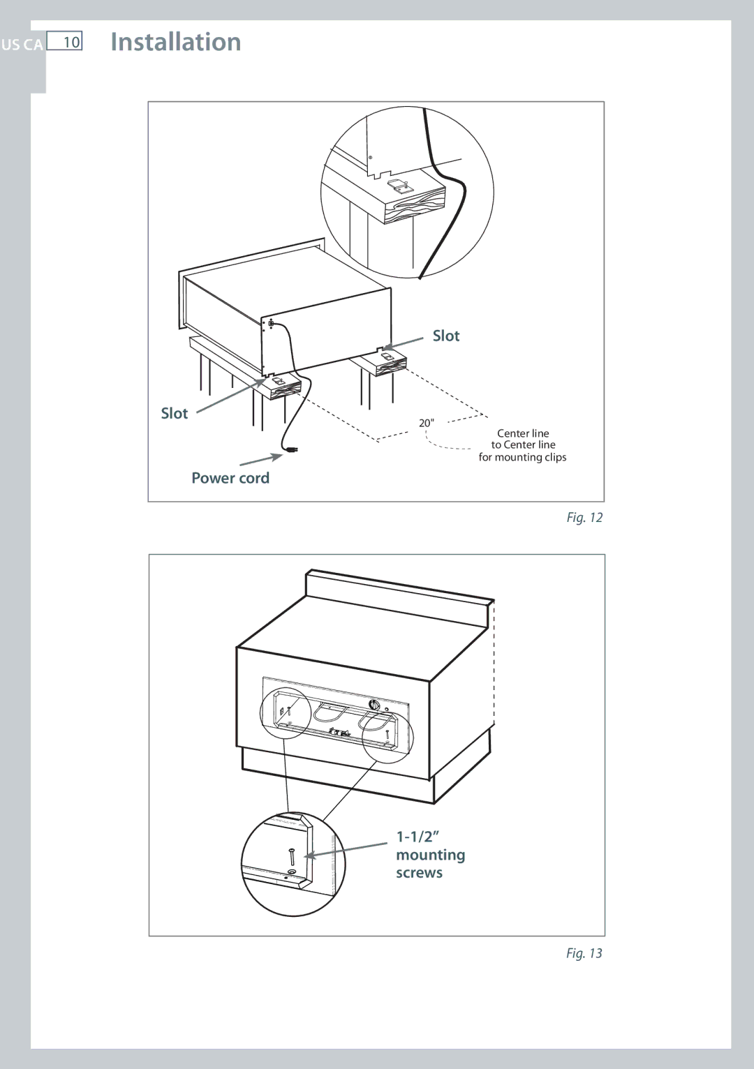 Fisher & Paykel OD30WDX1 installation instructions Slot Power cord 