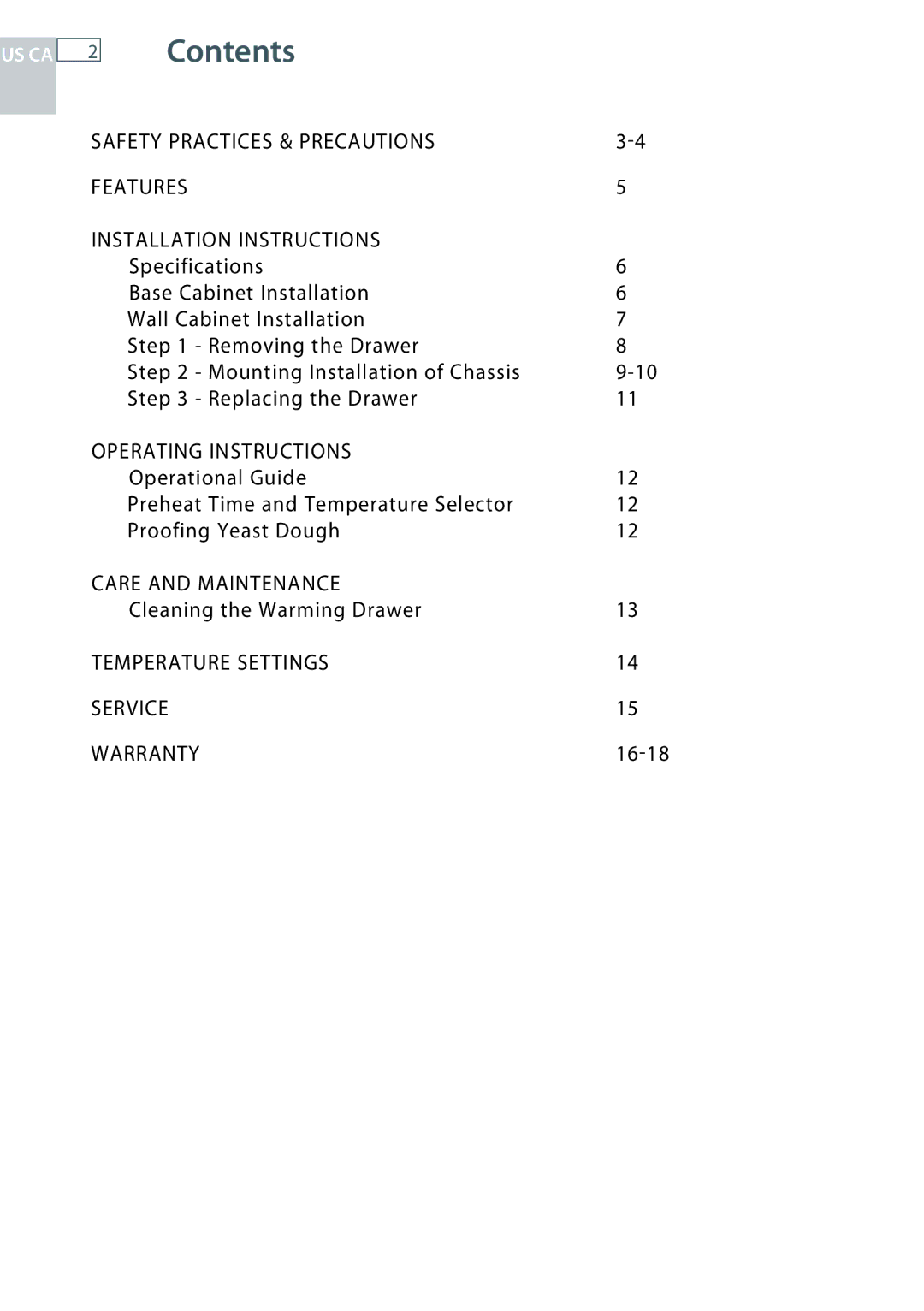 Fisher & Paykel OD30WDX1 installation instructions Contents 