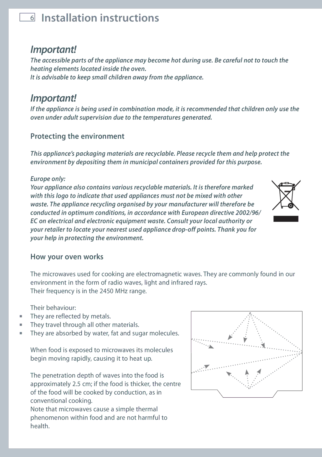 Fisher & Paykel OM36NDXB Installation instructions, Protecting the environment, How your oven works 