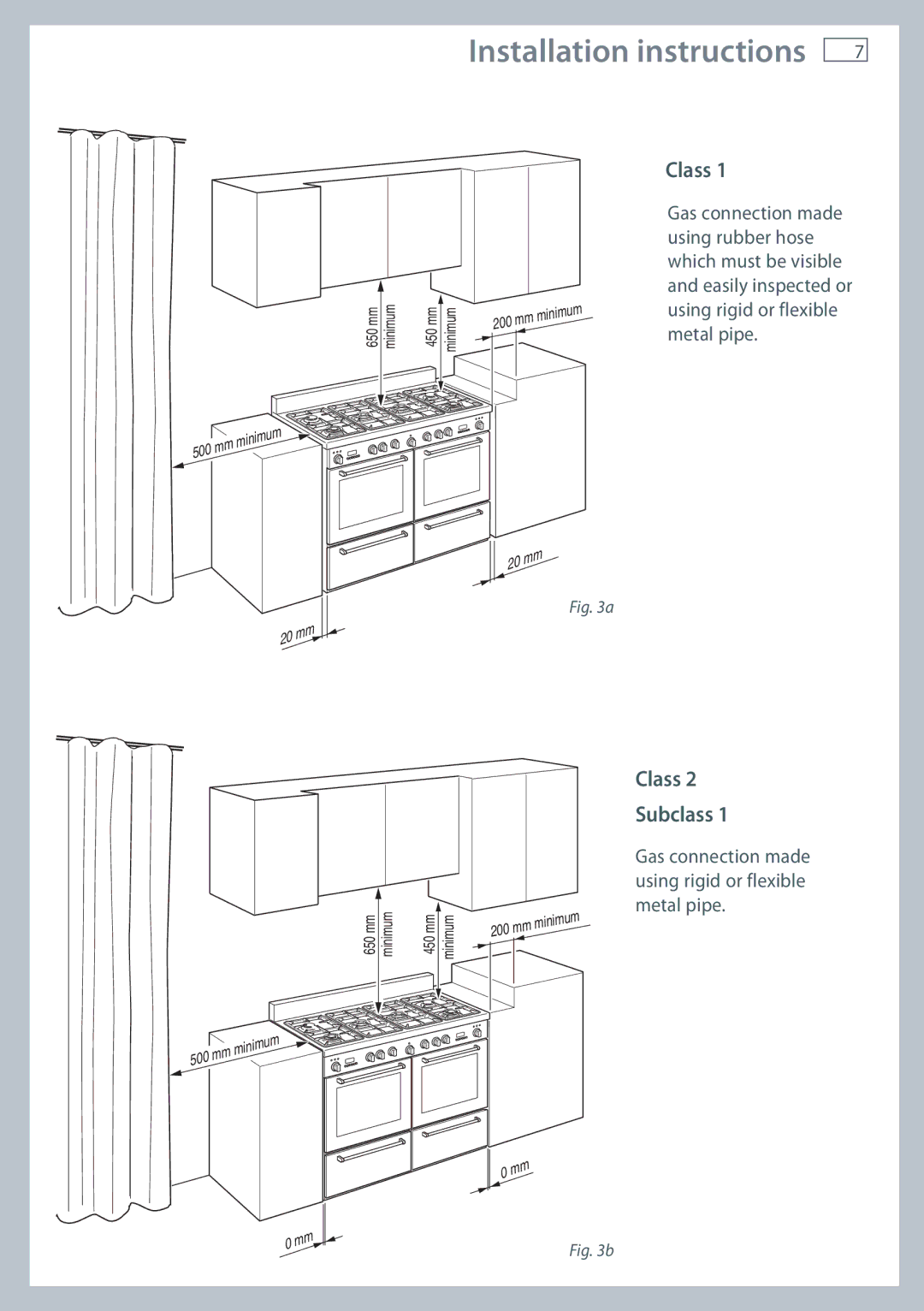 Fisher & Paykel OR120 installation instructions Class Subclass 