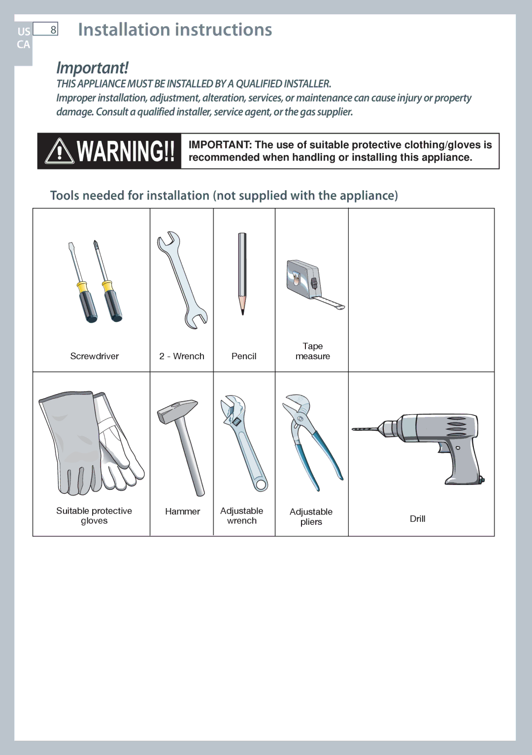 Fisher & Paykel OR305SDPWSX Installation instructions, This Appliance Must be Installed by a Qualified Installer 