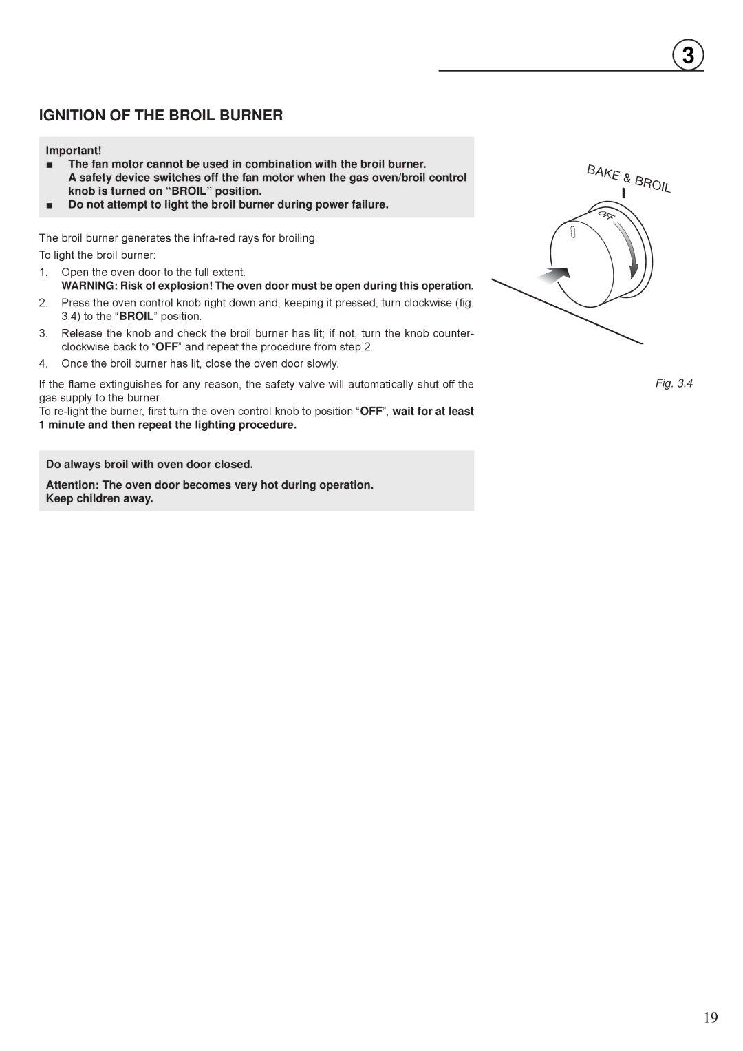 Fisher & Paykel OR30SDBMX manual Ignition of the Broil Burner 