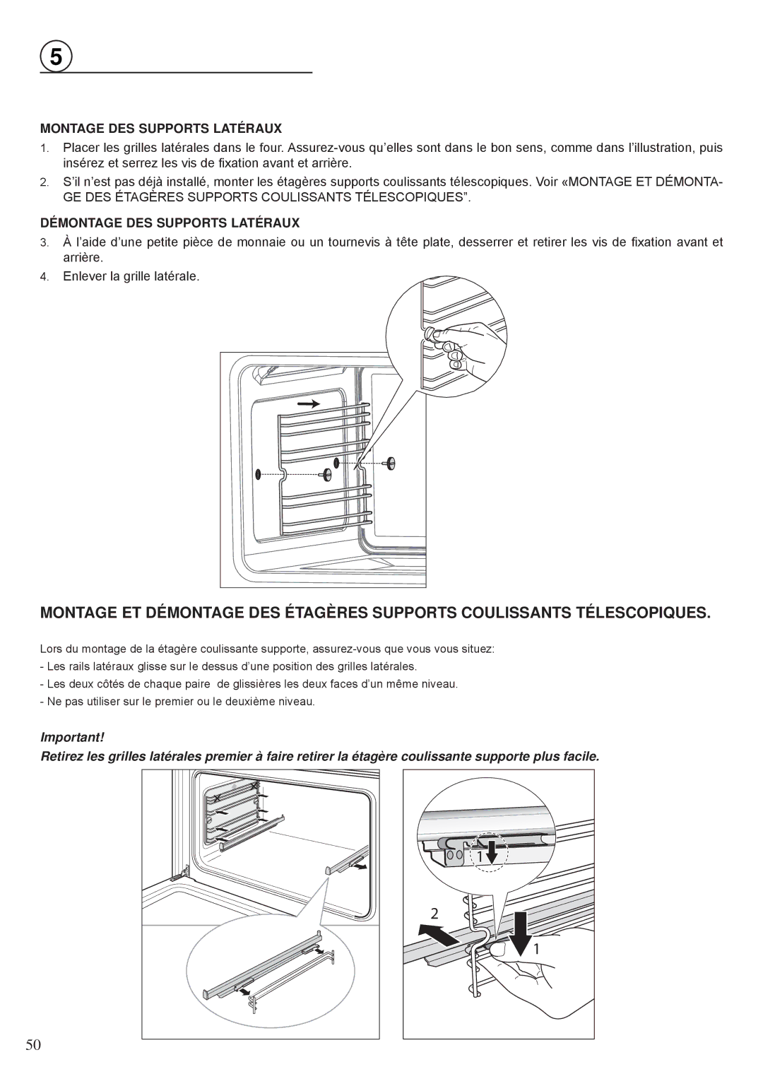 Fisher & Paykel OR30SDBMX manual Montage DES Supports Latéraux 