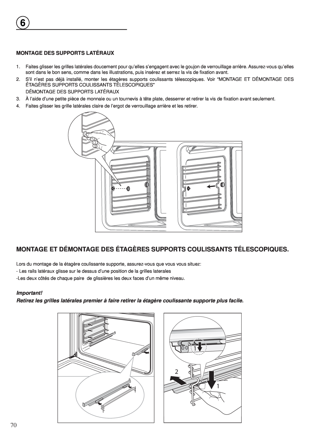 Fisher & Paykel OR30SDPWGX manual Montage Et Démontage Des Étagères Supports Coulissants Télescopiques 