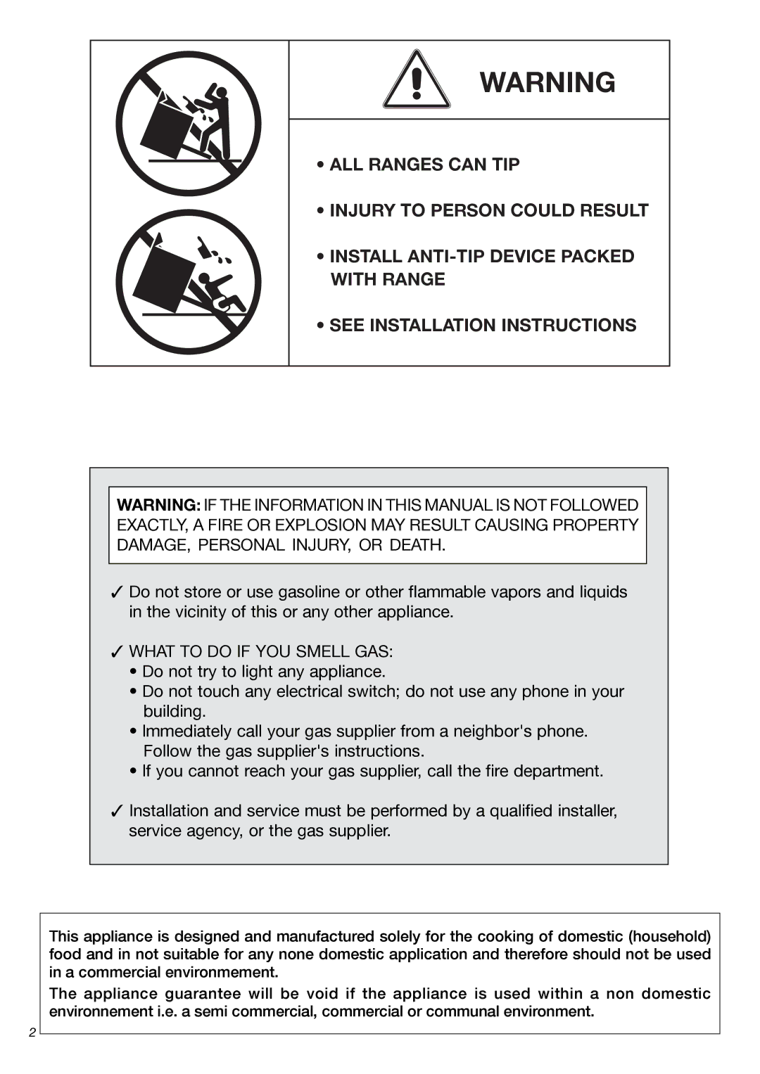 Fisher & Paykel OR36SDBGX installation instructions ALL Ranges can TIP 