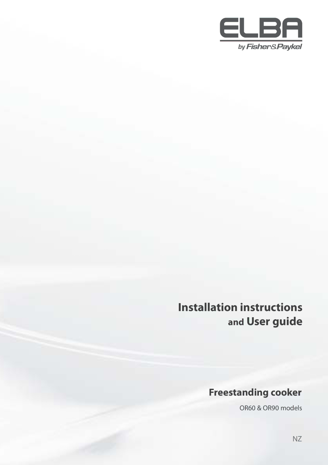 Fisher & Paykel OR60, OR90 installation instructions Installation instructions and User guide 