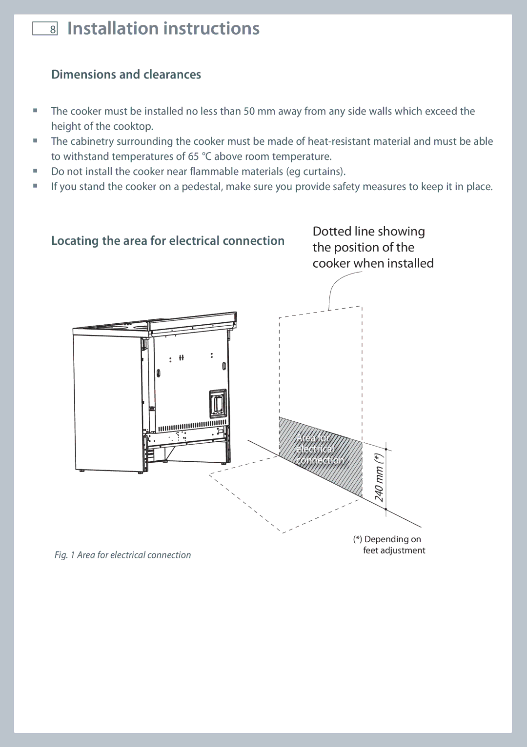 Fisher & Paykel OR90SBDSIX installation instructions Installation instructions, Dimensions and clearances 