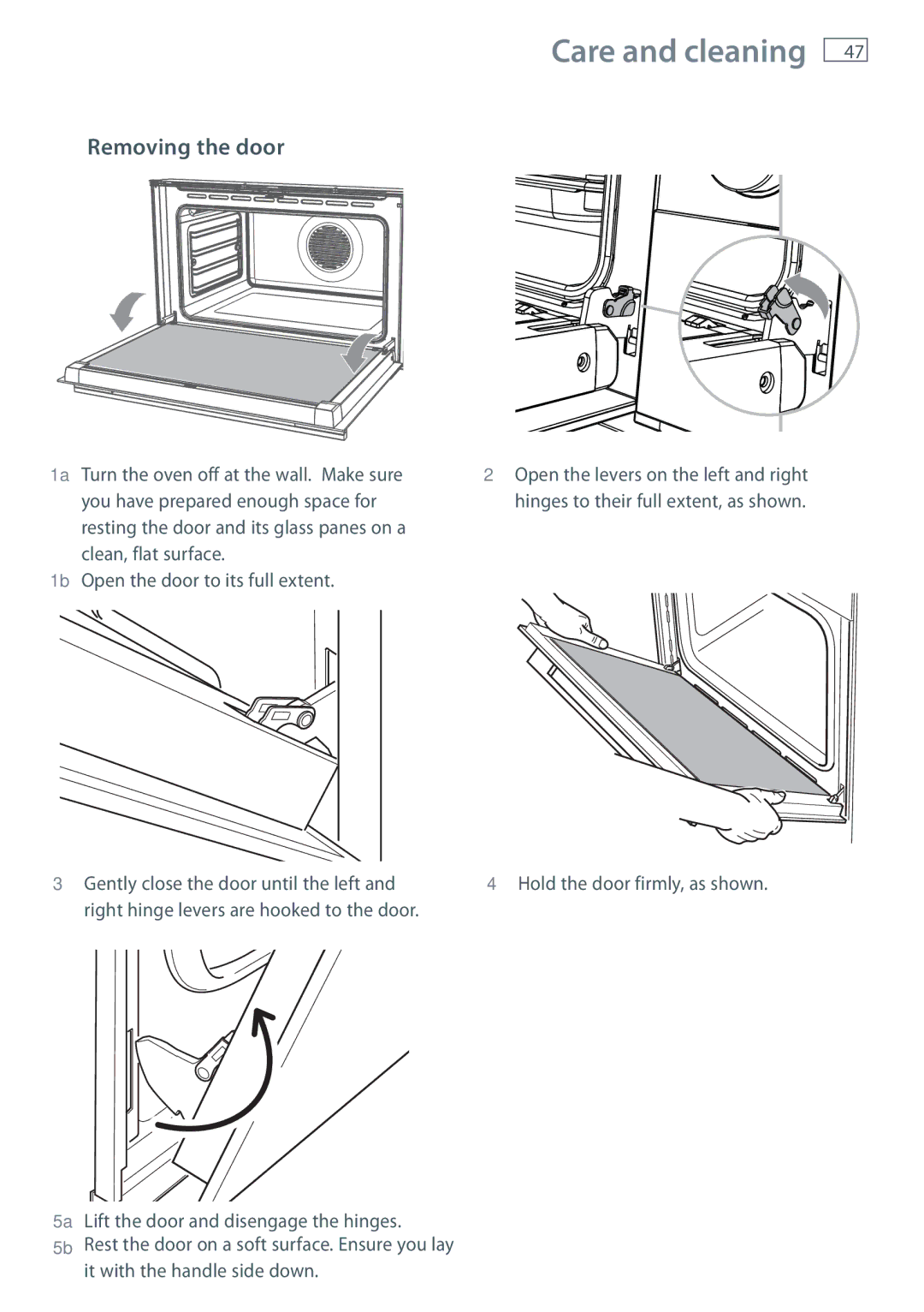 Fisher & Paykel OR90SDBGFPX installation instructions Removing the door 