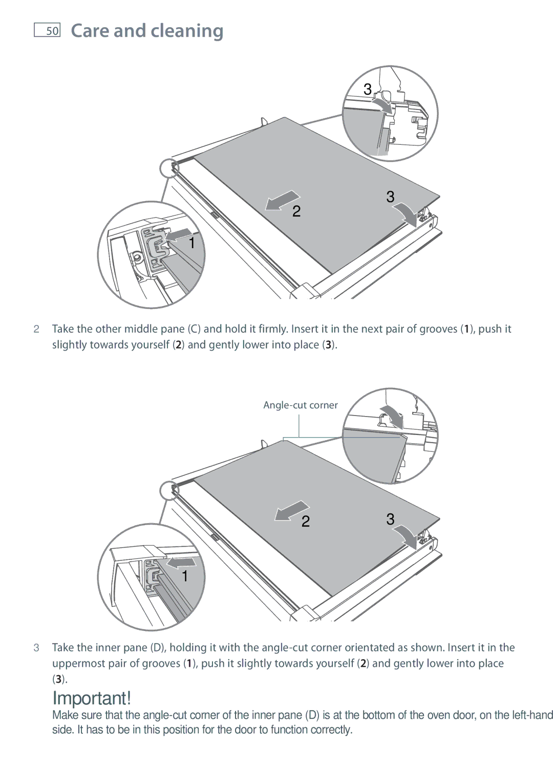 Fisher & Paykel OR90SDBGFPX installation instructions Angle-cut corner 