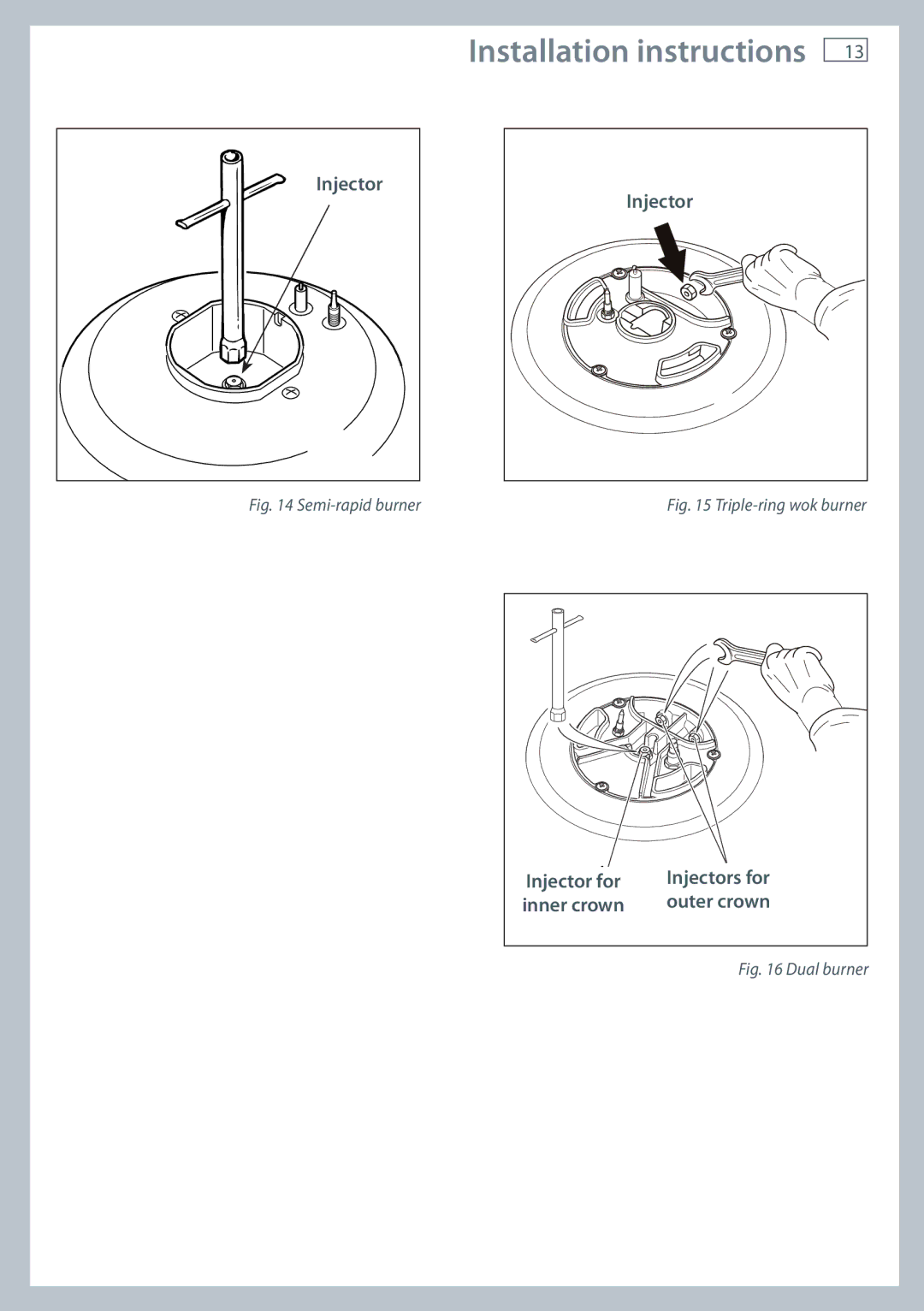 Fisher & Paykel OR90SDBGFX installation instructions InjectorsJ for 