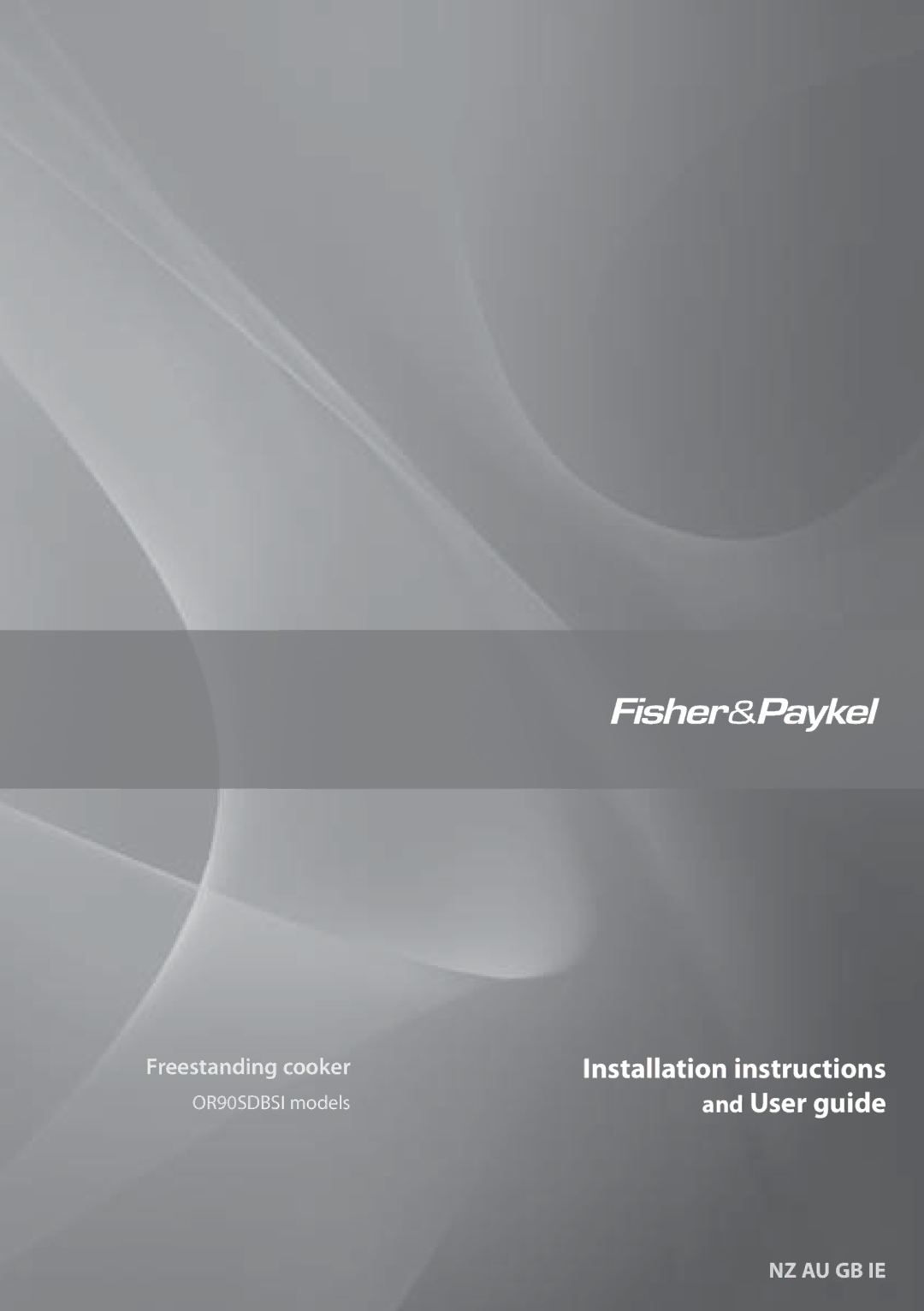 Fisher & Paykel OR90SDBSI installation instructions Installation instructions 