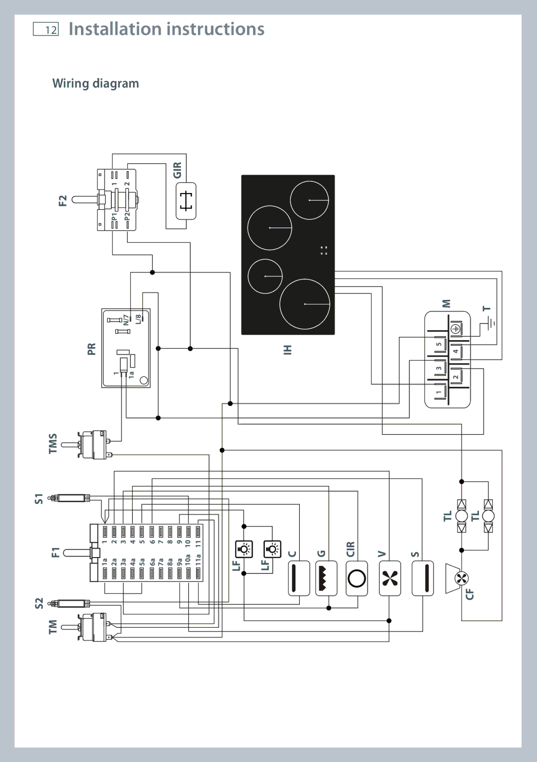 Fisher & Paykel OR90SDBSI installation instructions Wiring diagram 