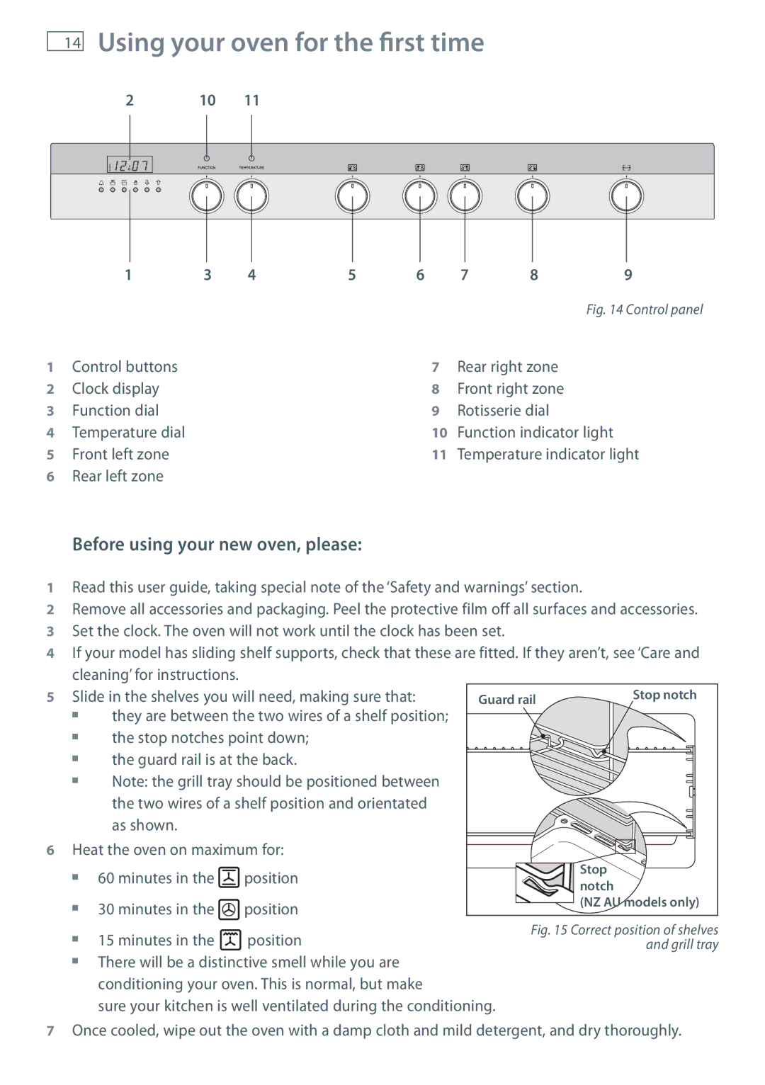 Fisher & Paykel OR90SDBSI installation instructions Using your oven for the first time, Before using your new oven, please 