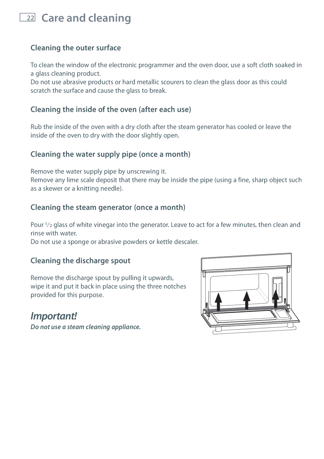 Fisher & Paykel OS60NDTX installation instructions Care and cleaning 