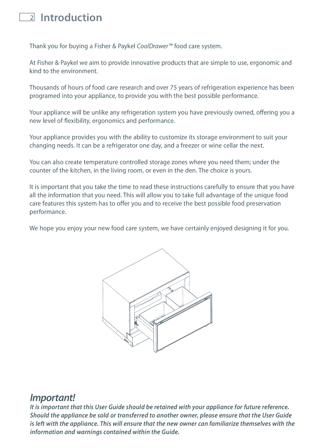 Fisher & Paykel RB36S, RB90S manual Introduction 