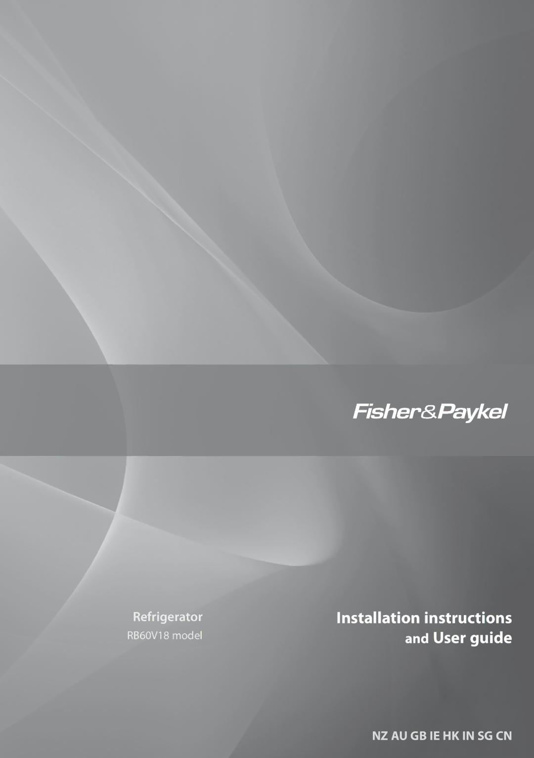 Fisher & Paykel RB60V18 installation instructions Installation instructions 