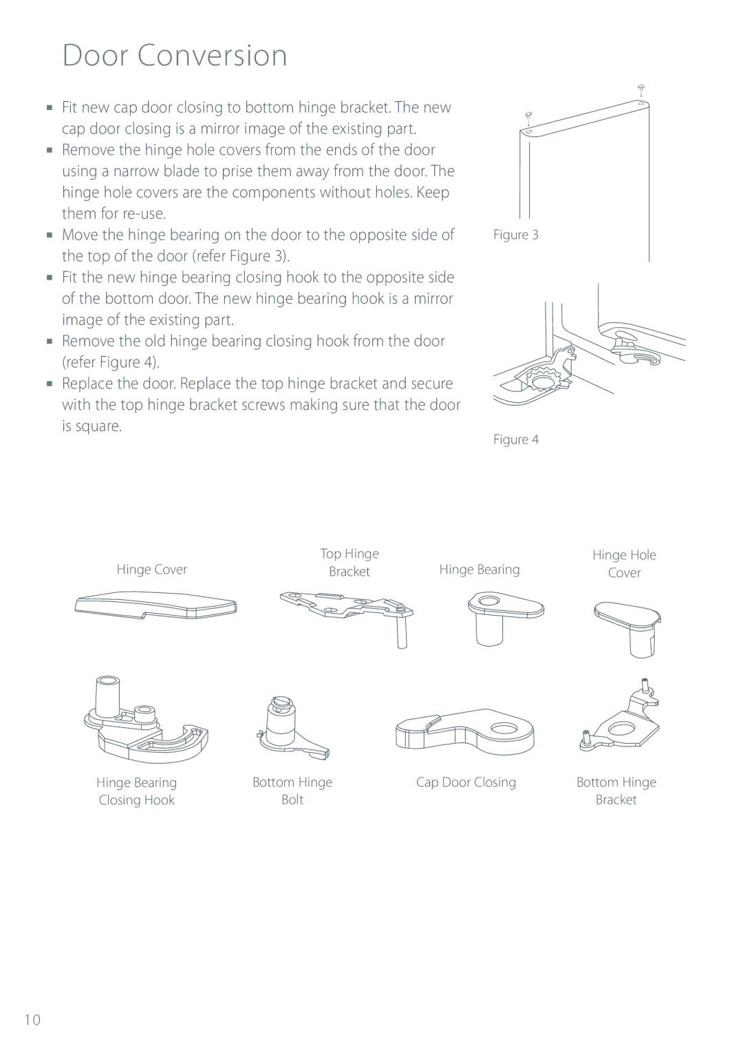 Fisher & Paykel Refrigerator & Freezer manual Hinge Cover 