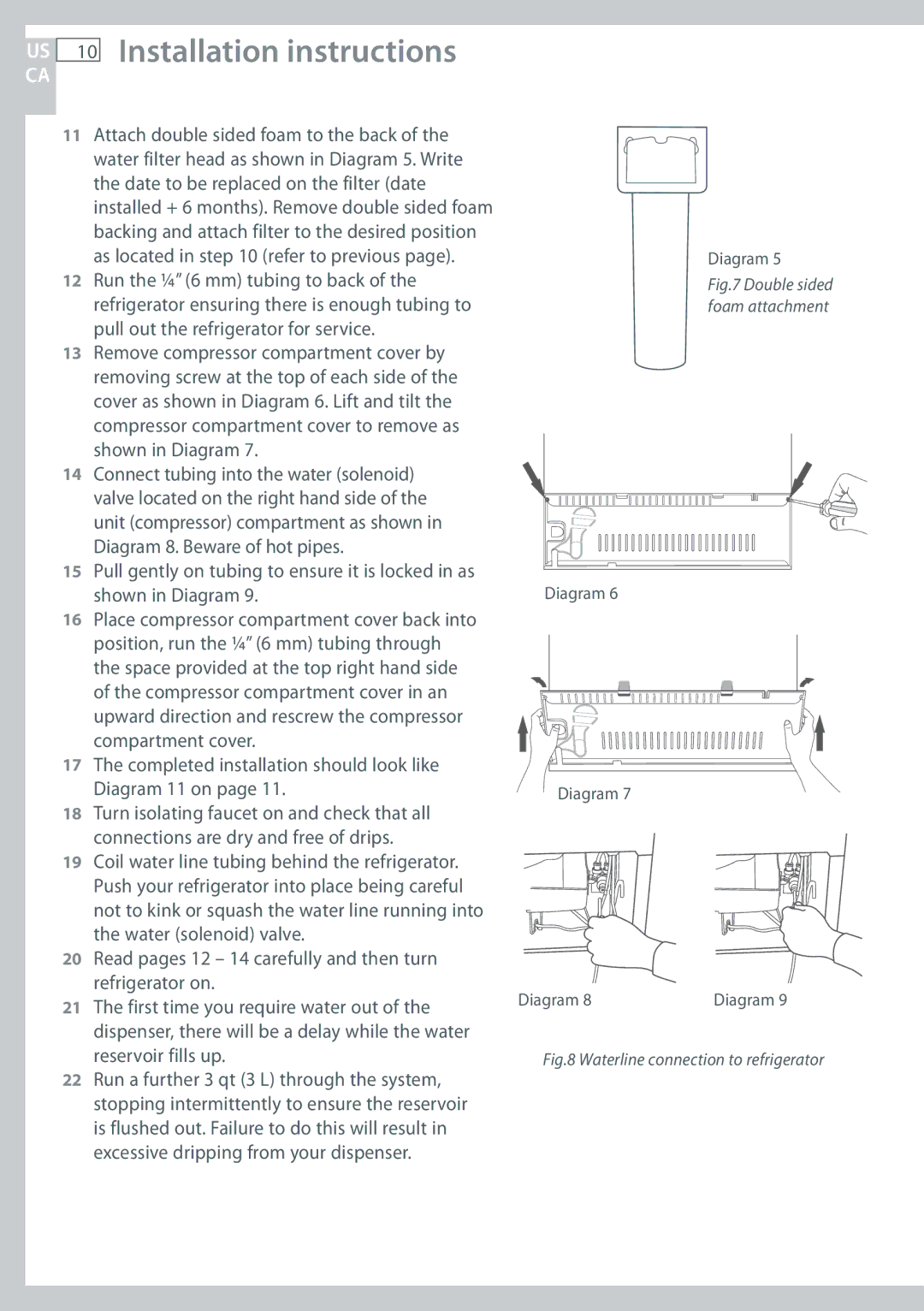 Fisher & Paykel RF170, RF135 US 10 Installation instructions, Completed installation should look like Diagram 11 on 