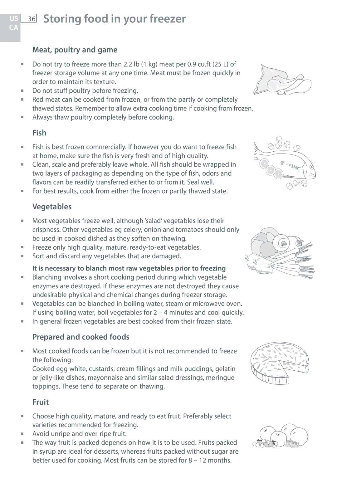 Fisher & Paykel RF170, RF135 installation instructions Storing food in your freezer 