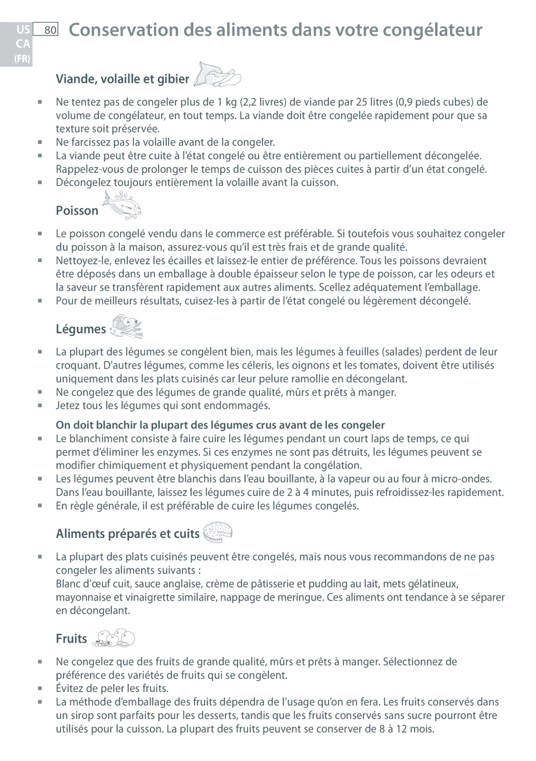 Fisher & Paykel RF170, RF135 installation instructions Conservation des aliments dans votre congélateur 