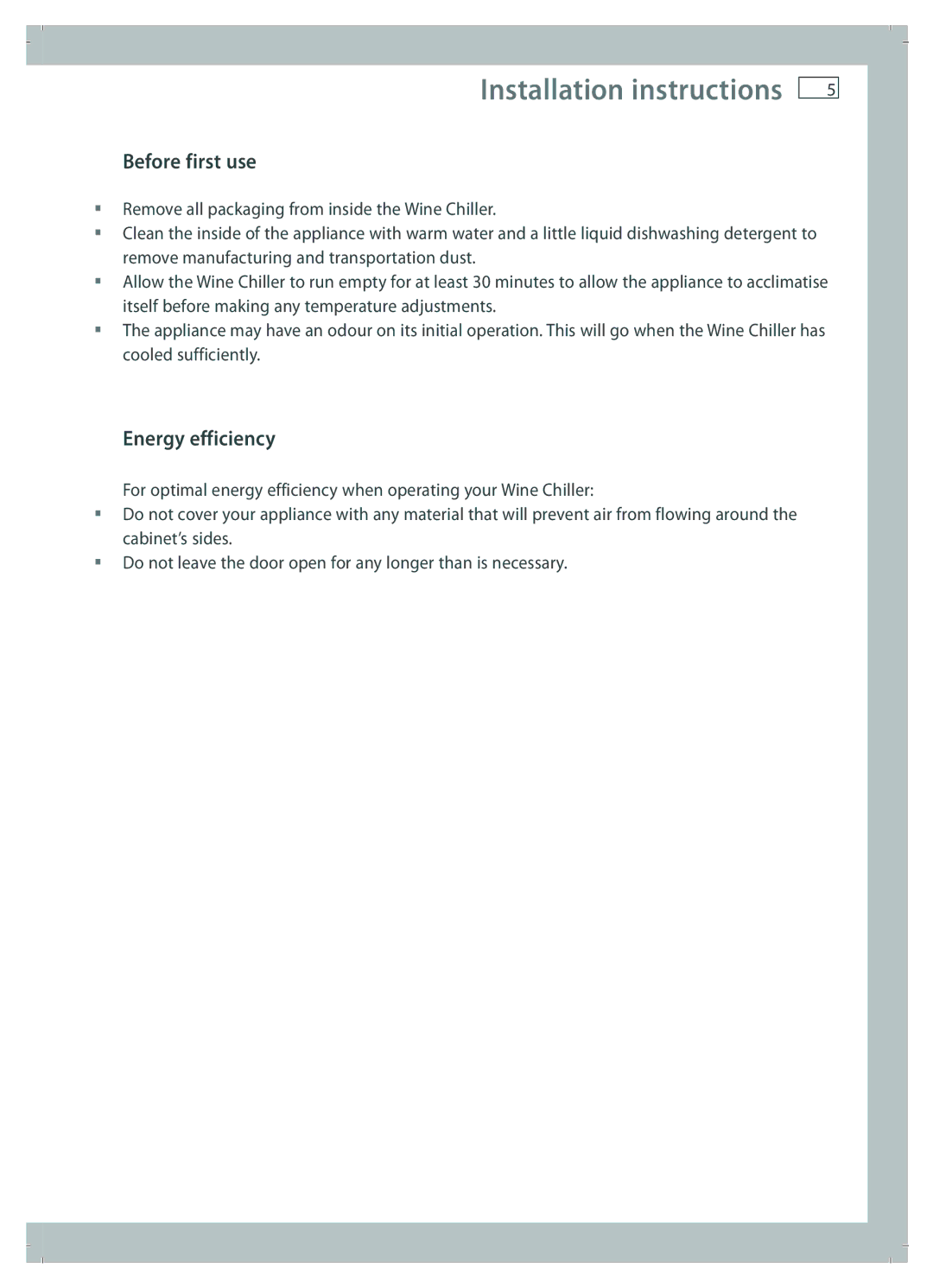 Fisher & Paykel RF51RCWX1 installation instructions Before first use, Energy efficiency 