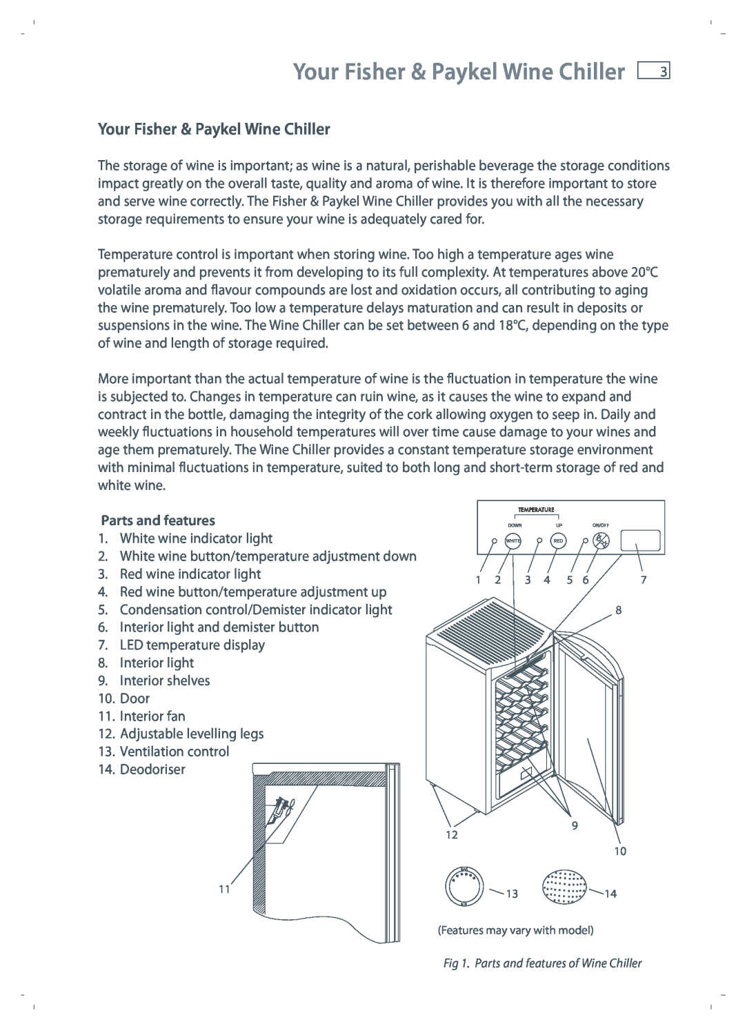 Fisher & Paykel RF51RCWX1 installation instructions Your Fisher & Paykel Wine Chiller 