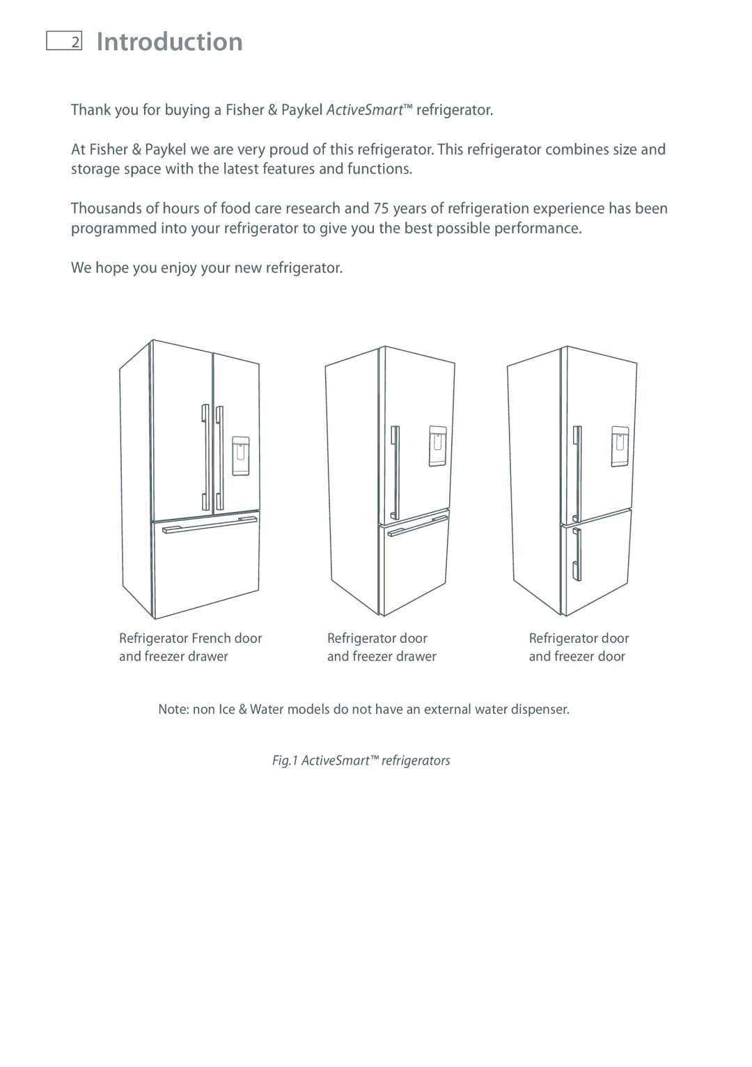 Fisher & Paykel RF522A, RF610A, RF522W, RF540A installation instructions Introduction, We hope you enjoy your new refrigerator 